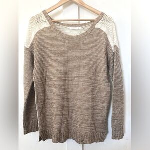 Blu pepper mixed media lace pullover sweater small